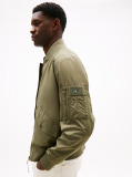 Green Packable Water Repellent Relaxed Bomber Jacket  Men