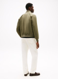 Green Packable Water Repellent Relaxed Bomber Jacket  Men