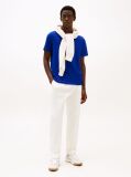 Blue Tricou Cu Broderie Steag  Barbati