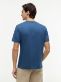 Blue Tricou Cu Broderie Steag  Barbati