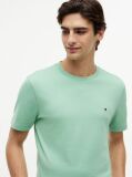 Verde Tricou Cu Broderie Steag  Barbati