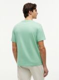 Verde Tricou Cu Broderie Steag  Barbati