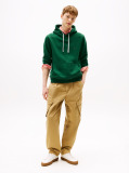Verde Hanorac Din Fleece Cu Broderie Steag  Barbati
