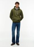 Verde Hanorac Din Fleece Cu Broderie Steag  Barbati