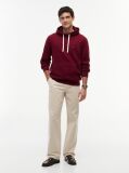 Rosu Hanorac Din Fleece Cu Broderie Steag  Barbati