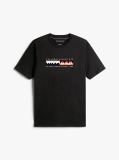 Negru Tricou Cu Guler Rotund Si Logo  Barbati