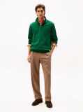 Green Ribbed French Terry Quarter-Zip Jumper  Men