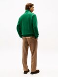 Green Ribbed French Terry Quarter-Zip Jumper  Men