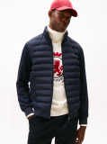 Blue Mixed Panel Zip-Thru Hoody  Men