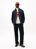 Blue Mixed Panel Zip-Thru Hoody  Men