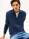Blue Polo Tonal Reglan Cu Maneca Lunga  Barbati