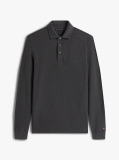 Grey Long-Sleeve Tonal Monotype Reglar Polo  Men
