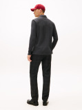 Grey Long-Sleeve Tonal Monotype Reglar Polo  Men