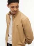 Beige Regular Fit Flag Embroidery Corduroy Shirt  Men