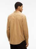 Beige Regular Fit Flag Embroidery Corduroy Shirt  Men