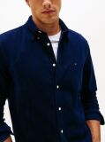 Blue Camasa Regular Corduroy Cu Broderie Flag  Barbati