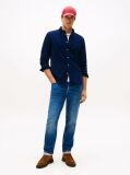 Blue Camasa Regular Corduroy Cu Broderie Flag  Barbati