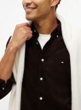 Brown Regular Fit Flag Embroidery Corduroy Shirt  Men