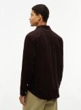 Brown Regular Fit Flag Embroidery Corduroy Shirt  Men