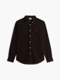 Brown Regular Fit Flag Embroidery Corduroy Shirt  Men