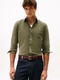 Verde Camasa Regular Corduroy Cu Broderie Flag  Barbati