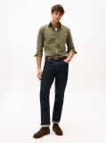 Verde Camasa Regular Corduroy Cu Broderie Flag  Barbati