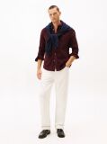 Rosu Camasa Regular Corduroy Cu Broderie Flag  Barbati