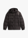 Negru Geaca Puffer Hidrofuga Umpluta Cu Pene Si Gluga  Barbati