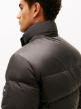 Negru Geaca Puffer Hidrofuga Umpluta Cu Pene Si Gluga  Barbati