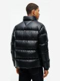 Negru Geaca Puffer Stralucitoare Cu Umplutura De Pene Hidrofuga  Barbati