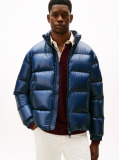 Blue Shiny Water Repellent Down Puffer Jacket  Men