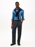 Blue Pantaloni Smart Casual Din Amestec De Lana  Barbati