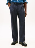 Blue Pantaloni Smart Casual Din Amestec De Lana  Barbati