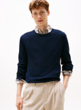 Blue Smart Casual Thermoregulating Rib-Knit Jumper  Men