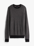 Gri Pulover Tricotat Herringbone Cu Casmir  Barbati