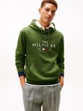 Verde Hanorac Fleece Cu Gluga Flex Cu Logo Grafic  Barbati