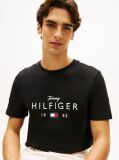 Negru T-Shirt Cu Guler Rotund Si Logo Grafic  Barbati