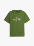 Verde T-Shirt Cu Guler Rotund Si Logo Grafic  Barbati