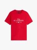 Rosu T-Shirt Cu Guler Rotund Si Logo Grafic  Barbati
