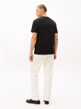 Negru Tricou Cu Guler Rotund Si Broderie Logo  Barbati