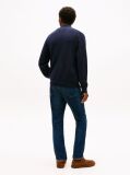 Blue Cardigan Cu Fermoar Si Broderie Cu Steag  Barbati