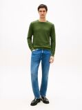 Green Textured Knit Crew Neck Jumper  Men