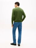 Green Textured Knit Crew Neck Jumper  Men