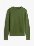 Green Textured Knit Crew Neck Jumper  Men