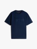 Blue T-Shirt Cu Guler Rotund Si Broderie Cu Logo  Barbati