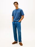 Blue T-Shirt Cu Guler Rotund Si Broderie Cu Logo  Barbati