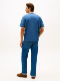 Blue T-Shirt Cu Guler Rotund Si Broderie Cu Logo  Barbati
