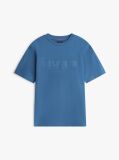 Blue T-Shirt Cu Guler Rotund Si Broderie Cu Logo  Barbati