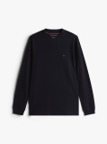 Blue Mercerized Jacquard Long Sleeve Tee  Men