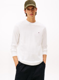 Beige Mercerized Jacquard Long Sleeve Tee  Men